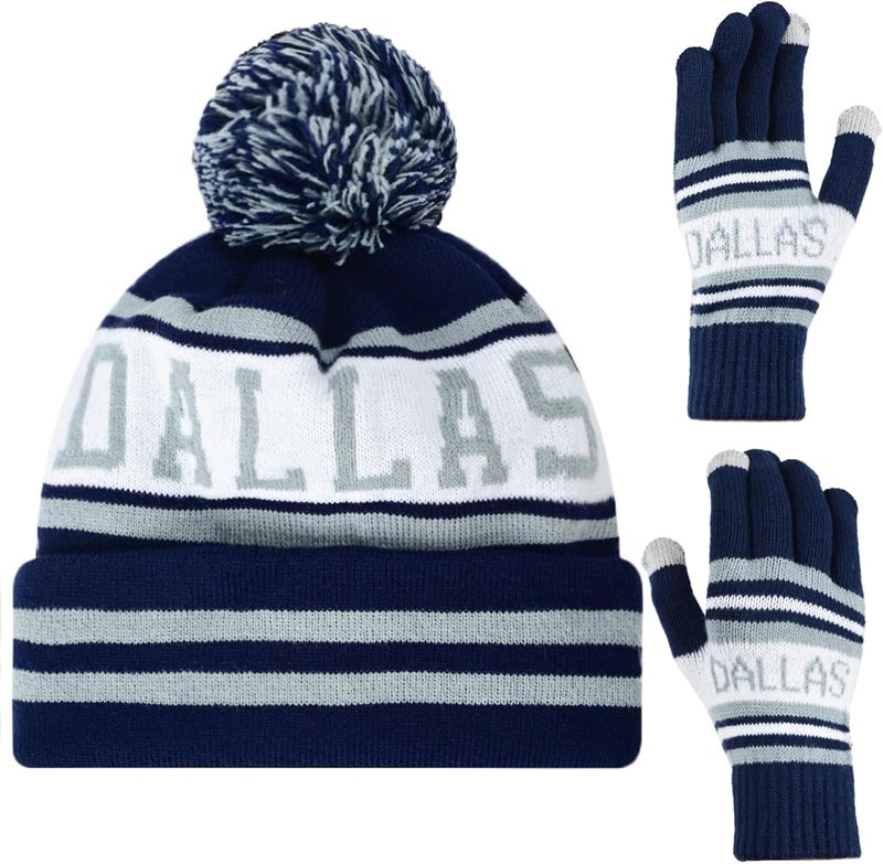 mtstaowe Vintage Classic Skull Cap Beanie Hat Cuffed Winter Hat Knit Comes with Warm Gloves Gifts for Men Women Fans - Image 1